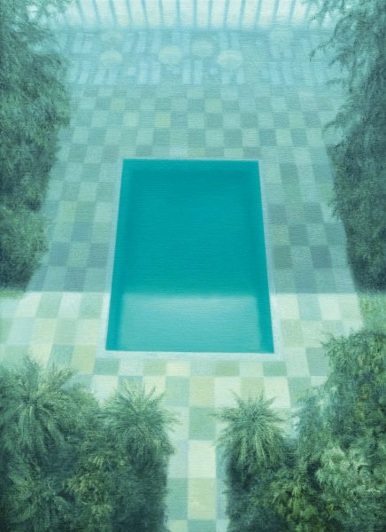 Pool Landscape, 2022, 33 x 24 cm, acrylic and oil on canvas